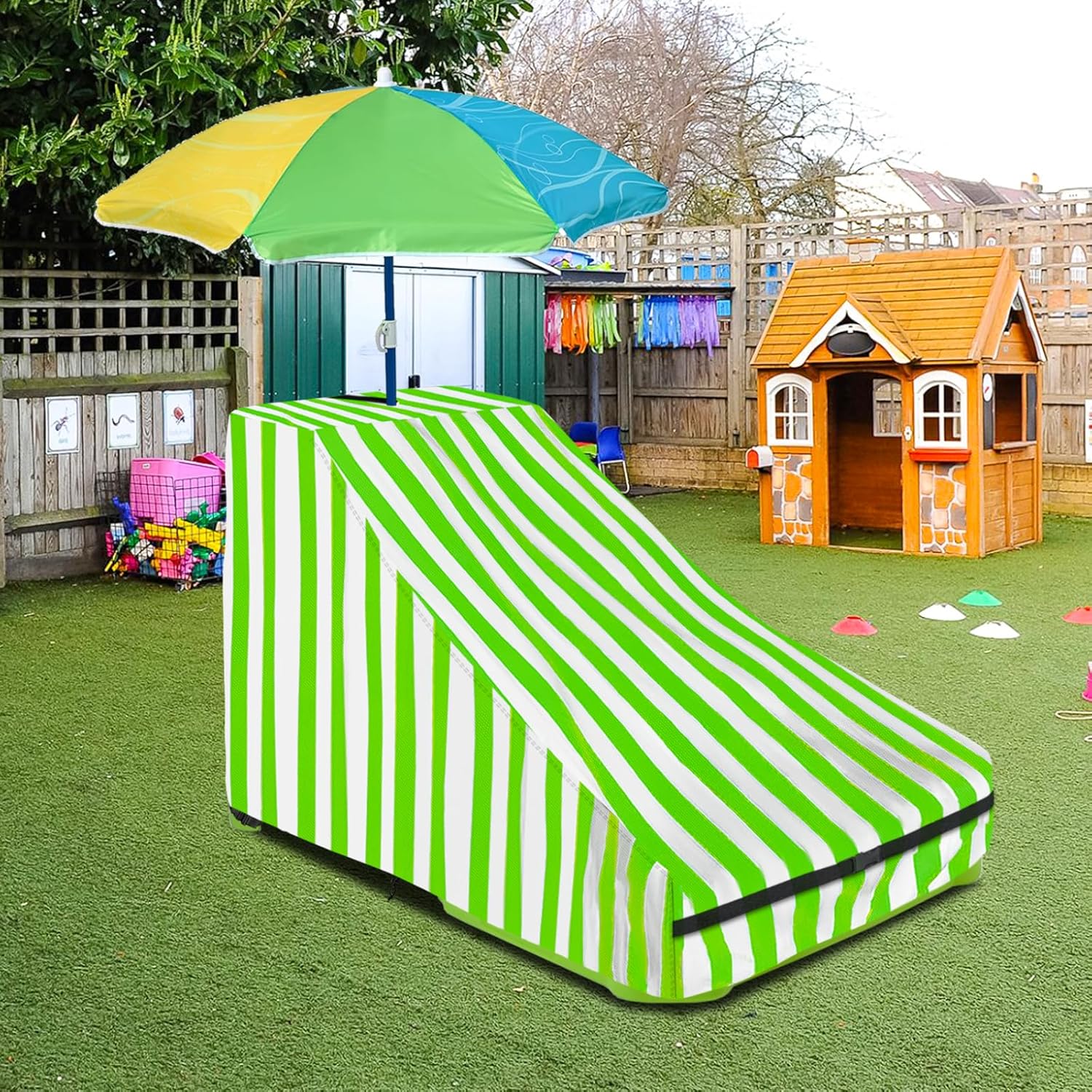Kids Water Table Cover for Waterpark Wonders Two-Tier Water Table,Heavy Duty 600D Waterproof Waterproof and Dustproof Toddler Water Play Table Cover,39" D x 24" W x 32" H,Green