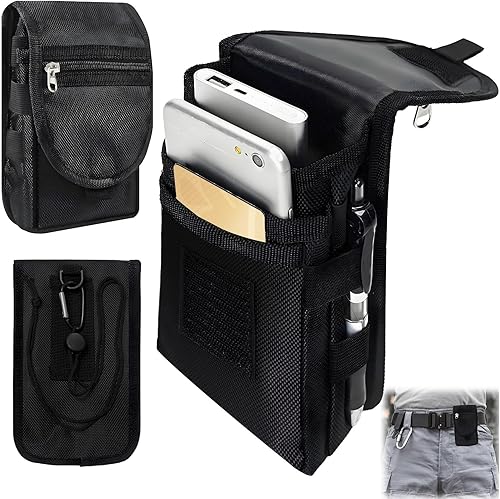 Funda multiusos para cinturón de teléfono, funda doble para teléfono con clip para cinturón, soporte táctico para teléfono celular para hombres,
