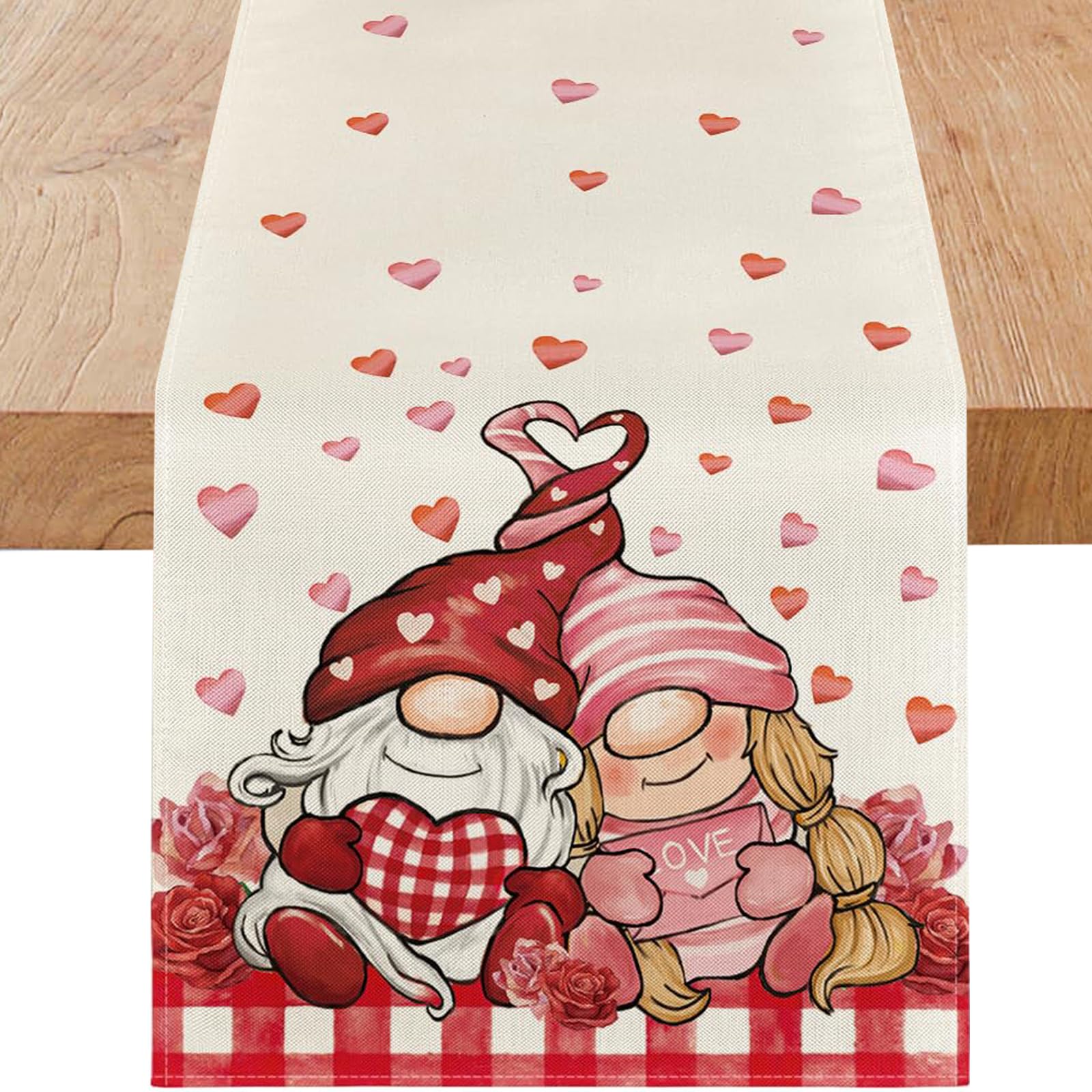 Chemin de table Saint-Valentin pour décoration de table de salle à manger festive
