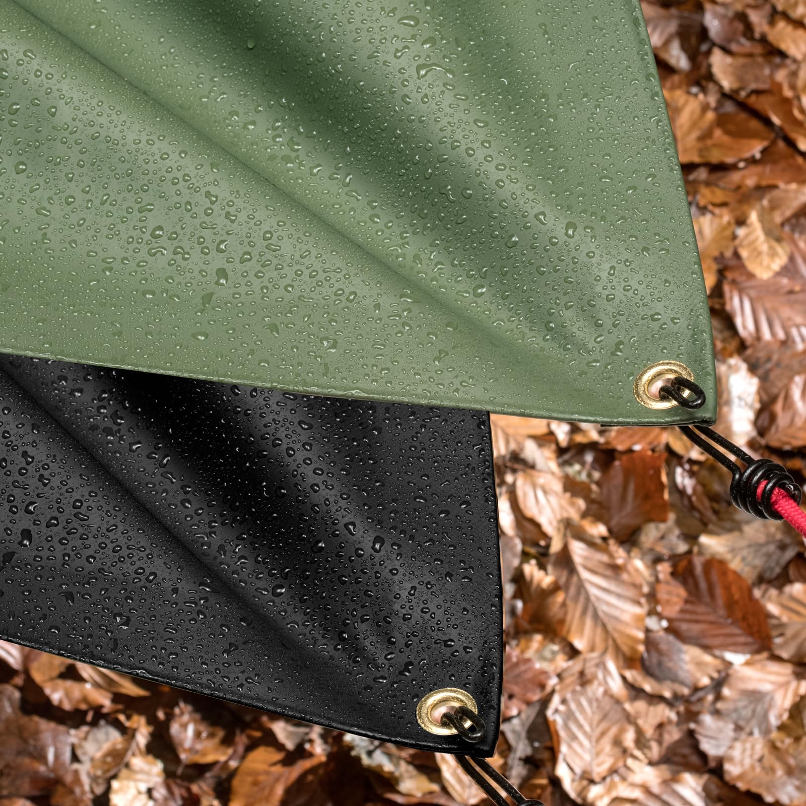 PVC 600gsm Extra Heavy Duty Green Tarpaulin Waterproof Ground Cover Thick Lorry Tarp Sheet Green or Black (Army Green, 16ft X 33ft)