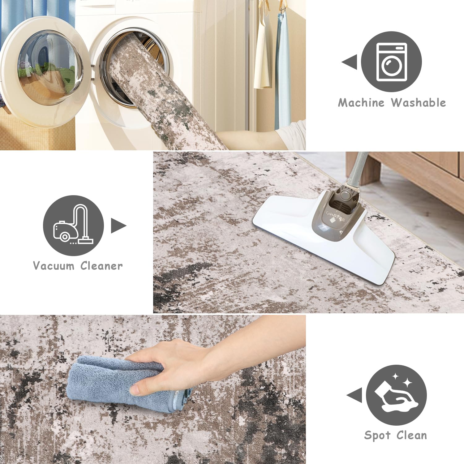 Cekene Tappeto Corridoio Moderno 80x200cm Beige Passatoia Corridoio Passatoia Cucina Antiscivolo Lavabile Astratto Tappeto Lungo per Ingresso Cucina Lavanderie