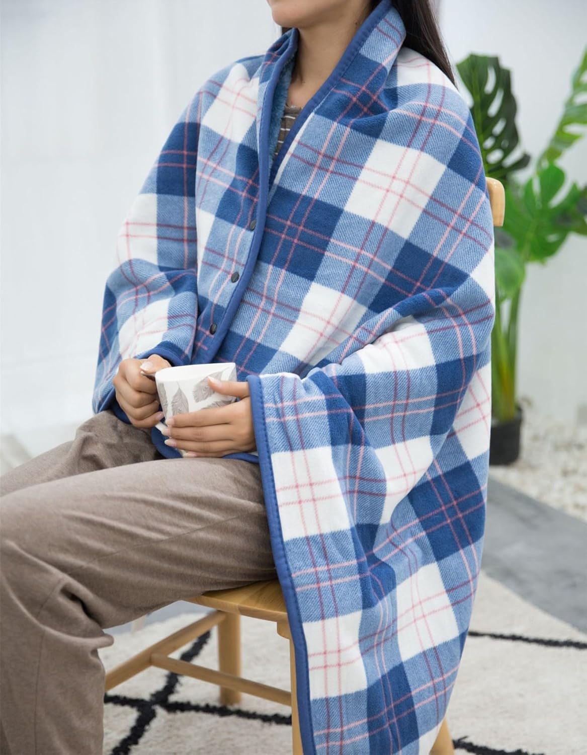 Fleece Wearable Blanket,Soft Poncho Blanket Shawl Wraps