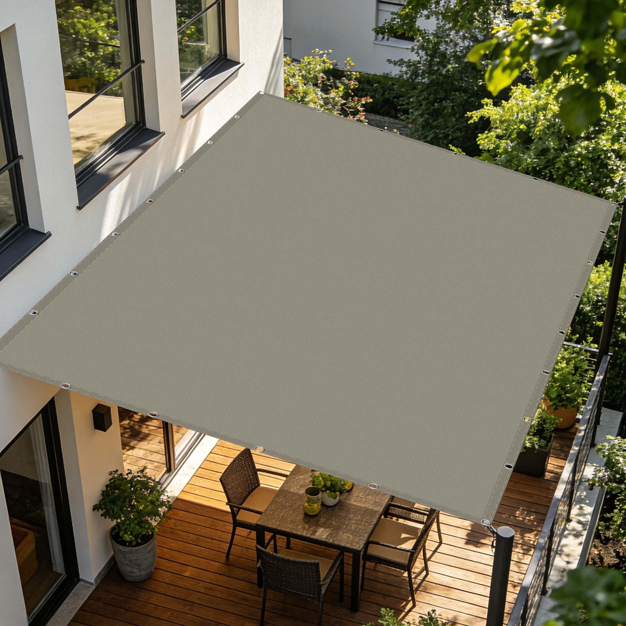 Voile d'ombrage rectangle taupe 2.6x4m pour jardin