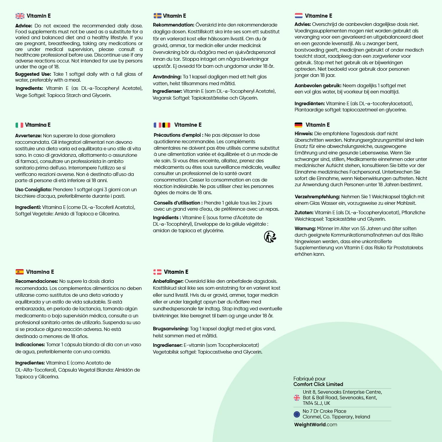Vitamine E 400 UI, 1 Gélule tous les 2 Jours, 180 Gélules Vegan pour 1 An- Acetate de Dl Alpha Tocopheryl - Selon EFSA, la vitamine E contribue à la protection des cellules contre le stress oxydatif