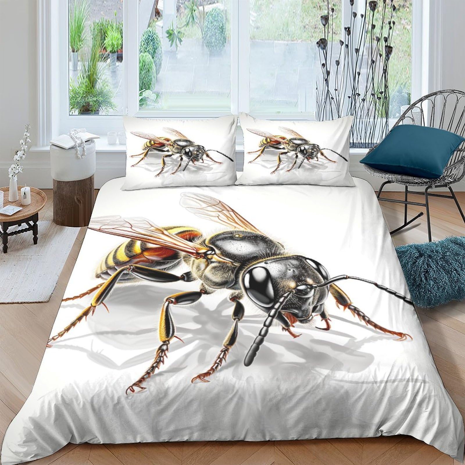 Housse de couette guêpes 3D en microfibre super douce pour en finir avec les nuits agitées