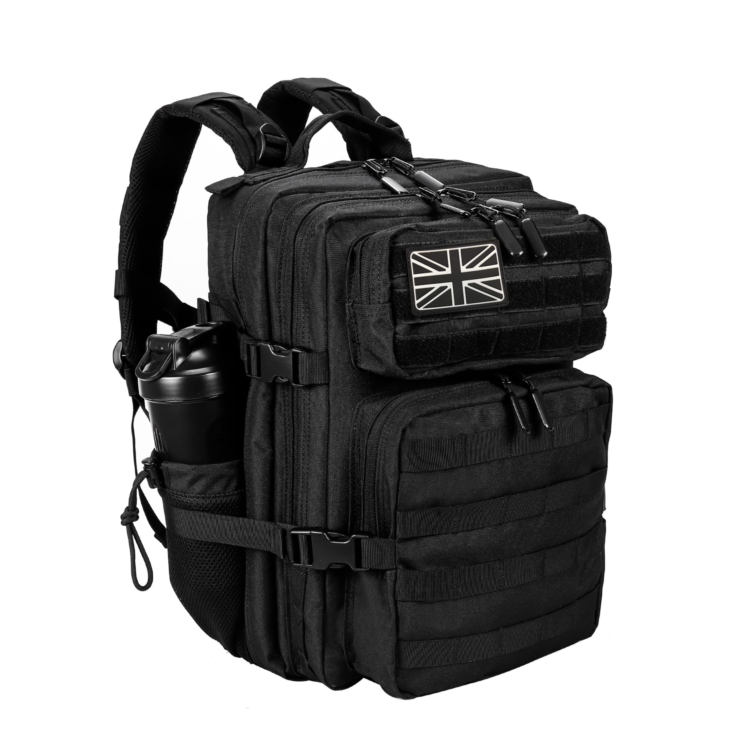 LHI Tactical Military Backpack for Men and Women 35L Army Assault Pack Bag Small Rucksack with Bottle Holder - Black โ image 1
