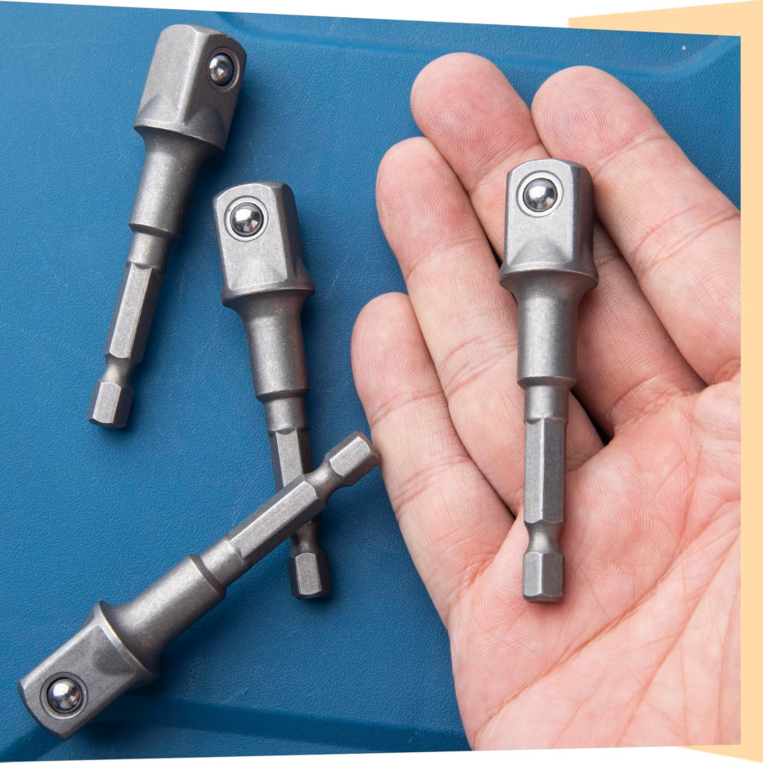 PAGOW 2 Pack 1/2" Square Impact Adapter, Extension Impact Driver Bit Set, Socket Bit Adapter, 1/4" Hex Shank to Drive Adapter for Automotive DIY