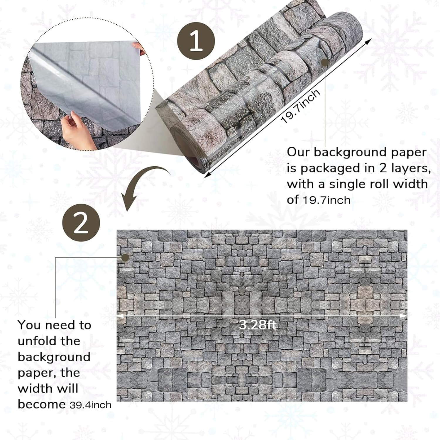 Jecery 164 Ft x 39.4 Inch Stone Wall Tablecloth Roll Disposable Plastic Medieval Castle Table Cover Cobblestone Wallpaper Backdrops Knight Themed Party Supplies for Halloween Medieval Door Decorations