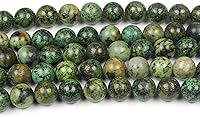 Vista 4 de MJDCB Cuentas de Turquesa Africana Natural Redondas Piedras Sueltas para Hacer Joyas Pulsera Collar Accesorio DIY 15" (4mm)