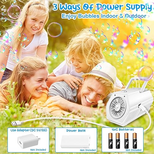 Miniatura 5 de Máquina de burbujas automática sopladora de burbujas para niños fabricante de burbujas eléctrico para niños pequeños juguetes al aire libre -