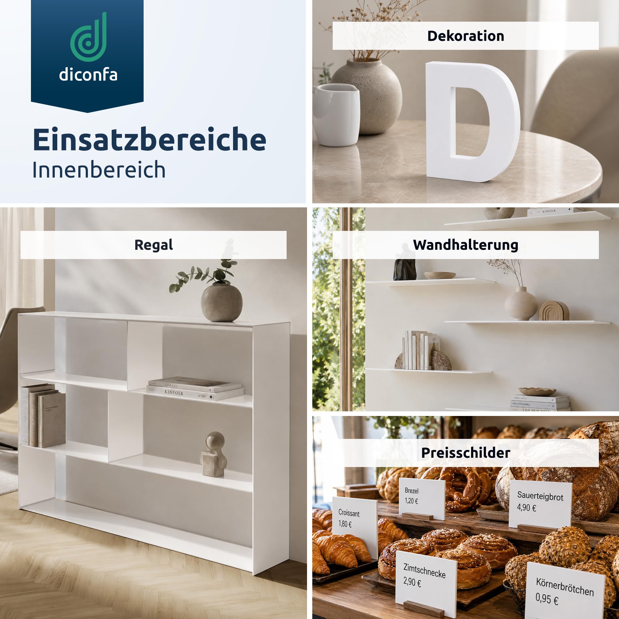 diconfa Acrylglas Platte XT weiß massiv 1000 x 1000mm, 3mm stark PMMA