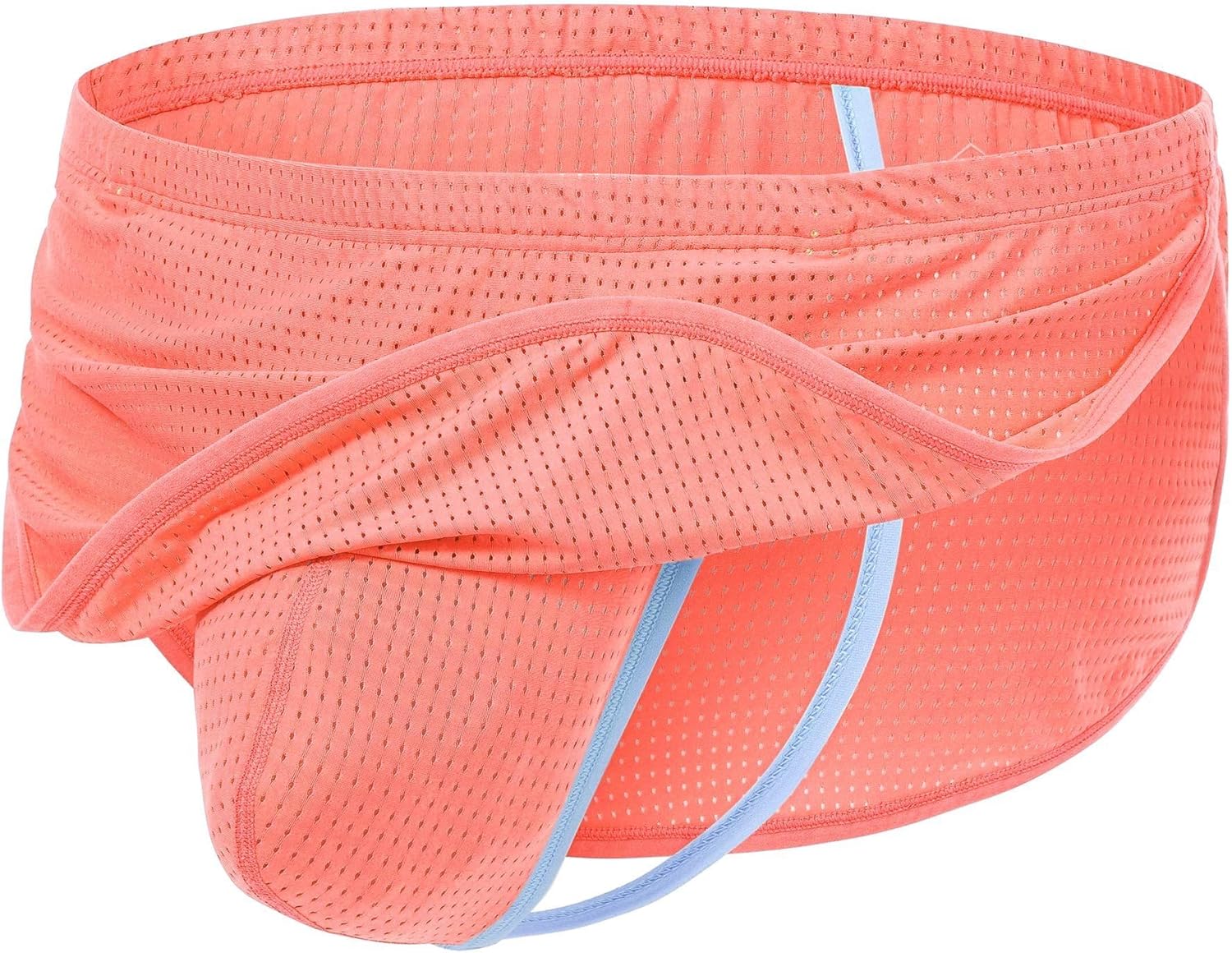 Men's Sexy Thong Boxer Briefs Ruffled Trim Micro Mesh Bulge Enhancing Pouch Split Side Sleep Pajama Underwear - Image 3