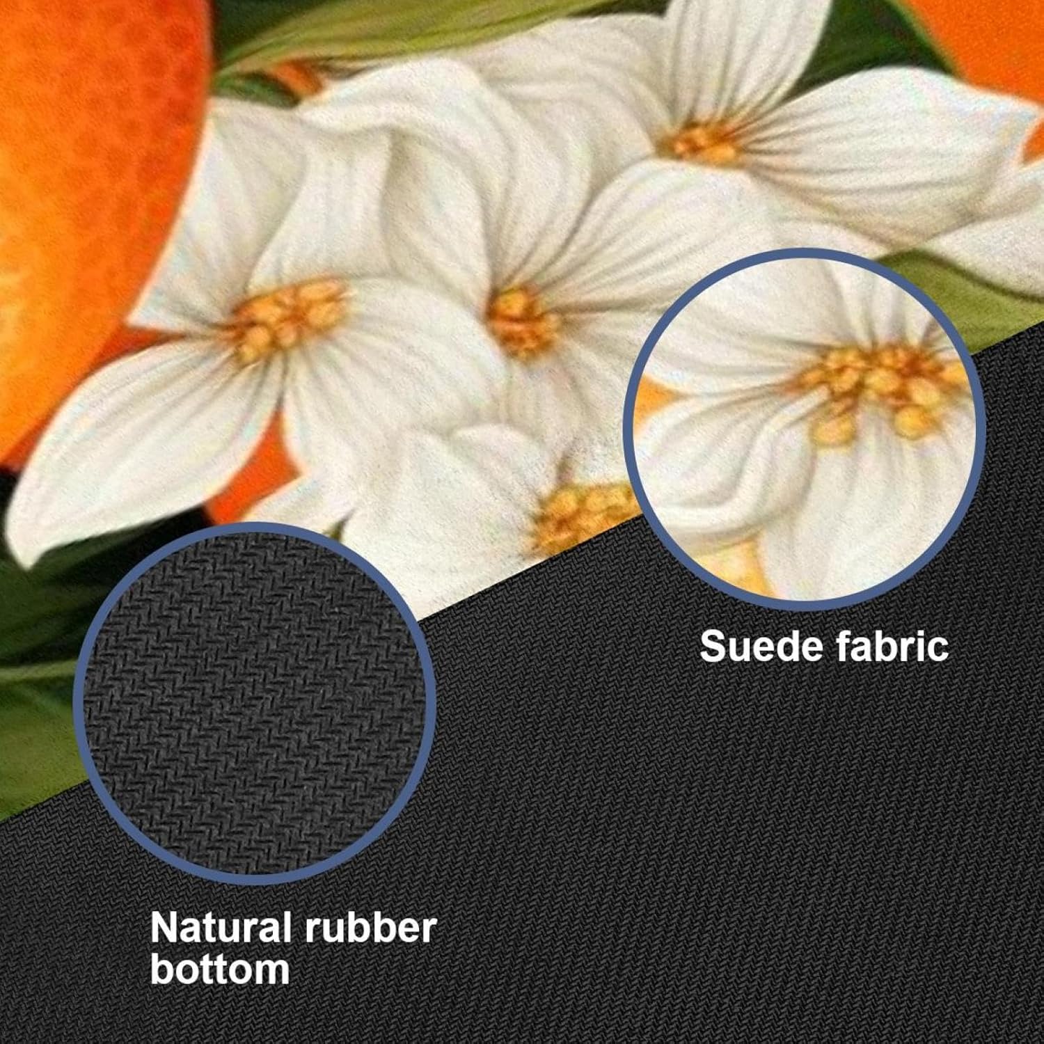 Yoga Towel, Orange Pattern Non Slip Sweat Absorbent Hot Yoga Mat Towel for Hot Yoga, Pilates and Fitness - 72.8" x 26.8"