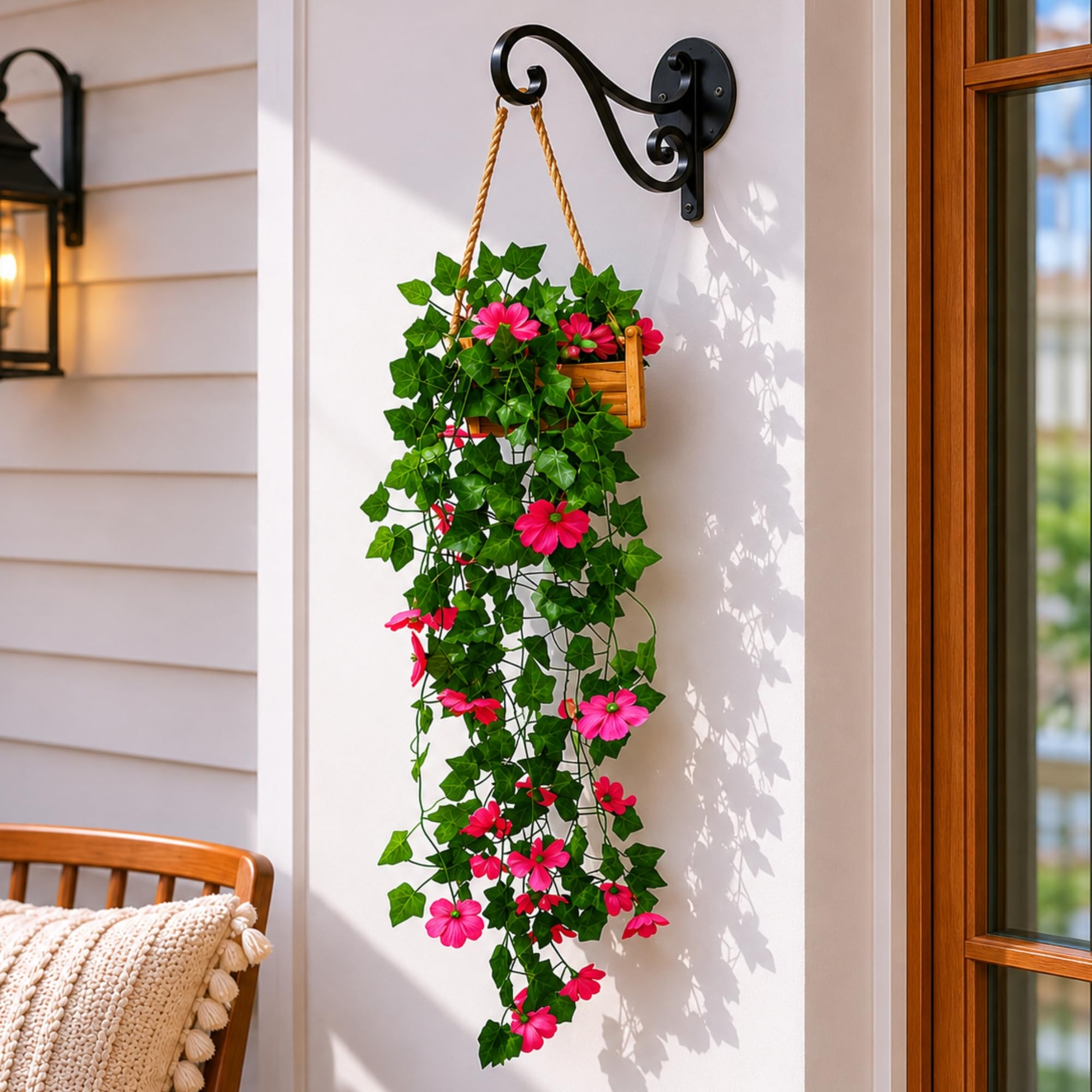 Blue Artificial Flowers Hanging Plant - Home Decor -15