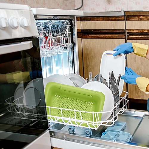 Miniatura 7 de LASSHSWA Colador plegable y colador para cocina, cesta coladora sobre el fregadero para cocina, colador de alimentos para pasta de frutas, colador