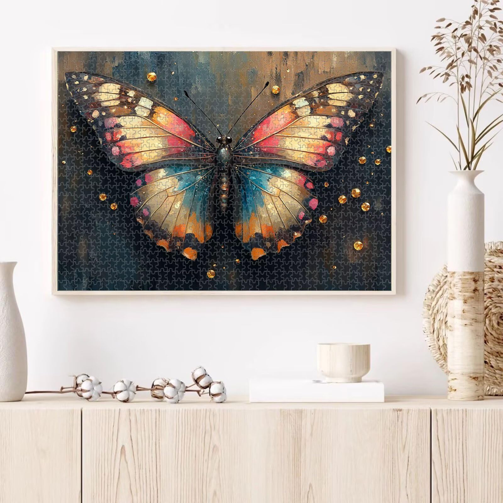 Puzzle 1000 Teile für Erwachsene, Schmetterling & Farbe Holzpuzzle, 1T#735