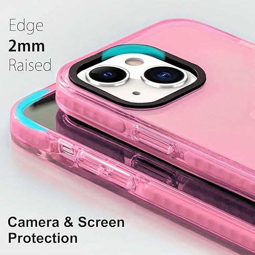 Miniatura 5 de Funda transparente neón para iPhone 14 de 6.1 pulgadas, bonito diseño retro vibrante para mujeres, accesorios de los años 80, funda protectora de