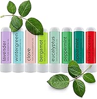 MOXĒ Nasal Inhalers Bundle: 8 Pure Essential Oil Sticks - Eucalyptus, Peppermint, Lavender & More for Portable Aromatherapy, Made in USA