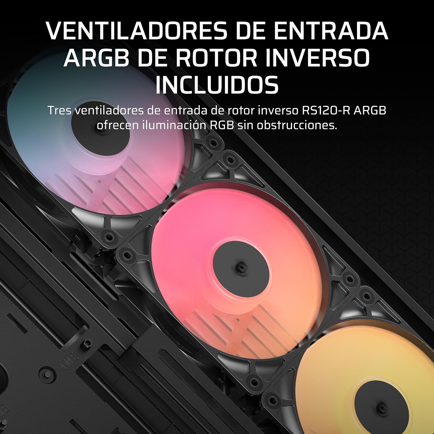 CORSAIR Frame 4500X RS-R ARGB Caja de PC Semitorre con Cristal Panorámico – Sistema de Montaje de InfiniRail, Capacidad para Dos radiadores de 360 mm, Incluye 3 Ventiladores RS120R – Negro 6