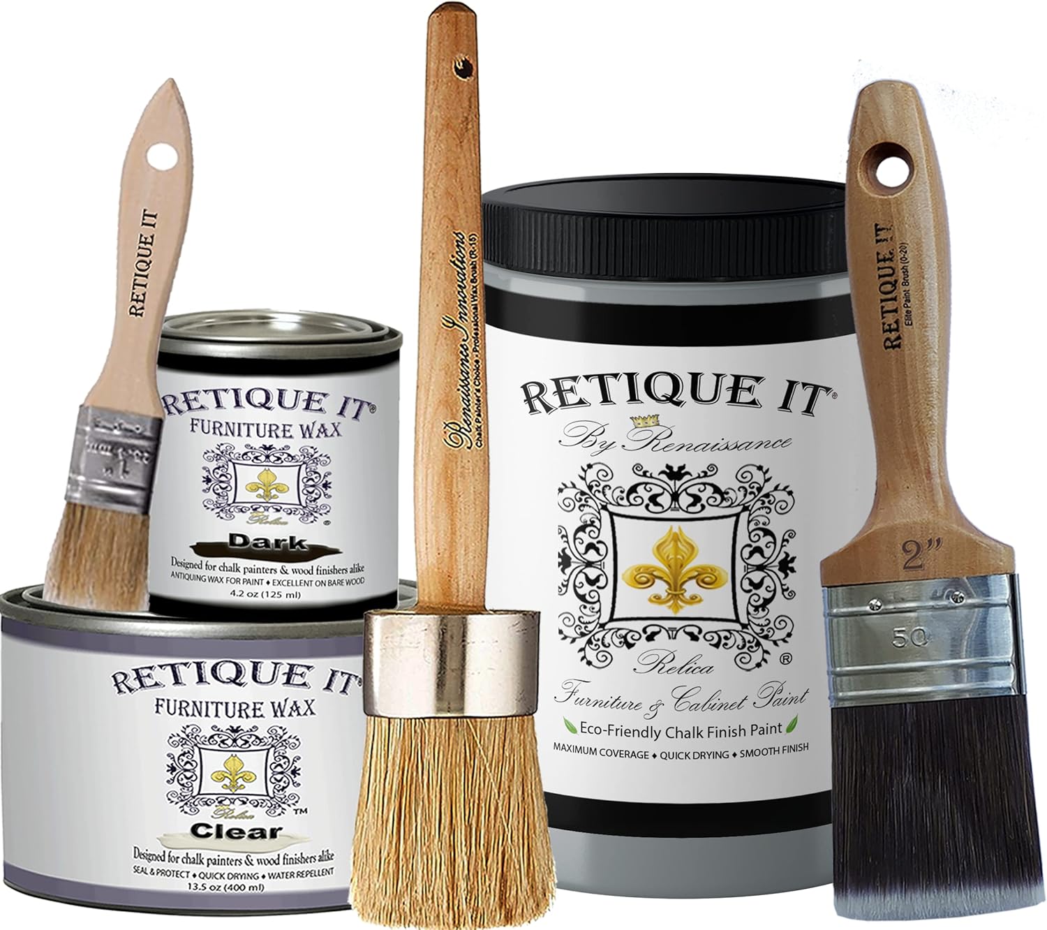 Retique It Chalk Furniture Paint by Renaissance DIY, Wax Kit, 02 Ivory Tower-Antique White, 32 Ounces,7