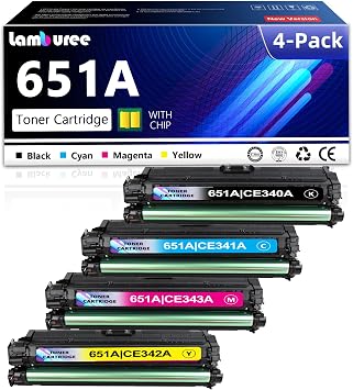 651A Toner Cartridges Compatible with HP 651A Toner CE340A CE341A CE342A CE343A Toner Work with Enterprise 700 MFP M775 M775f M775z M775dn Printer 1B/1C/1Y/1M, 4-Pack