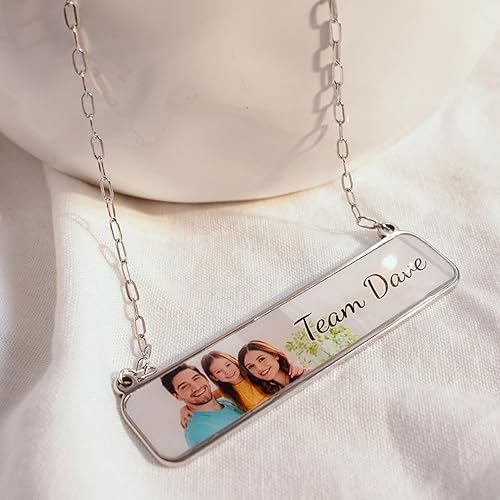 Miniatura 4 de Personalized Photo Necklace Gift 4k High Quality Print, Customizable Bar Necklace for Cherished Memories (Personalized Photo Necklace Gift 4k High