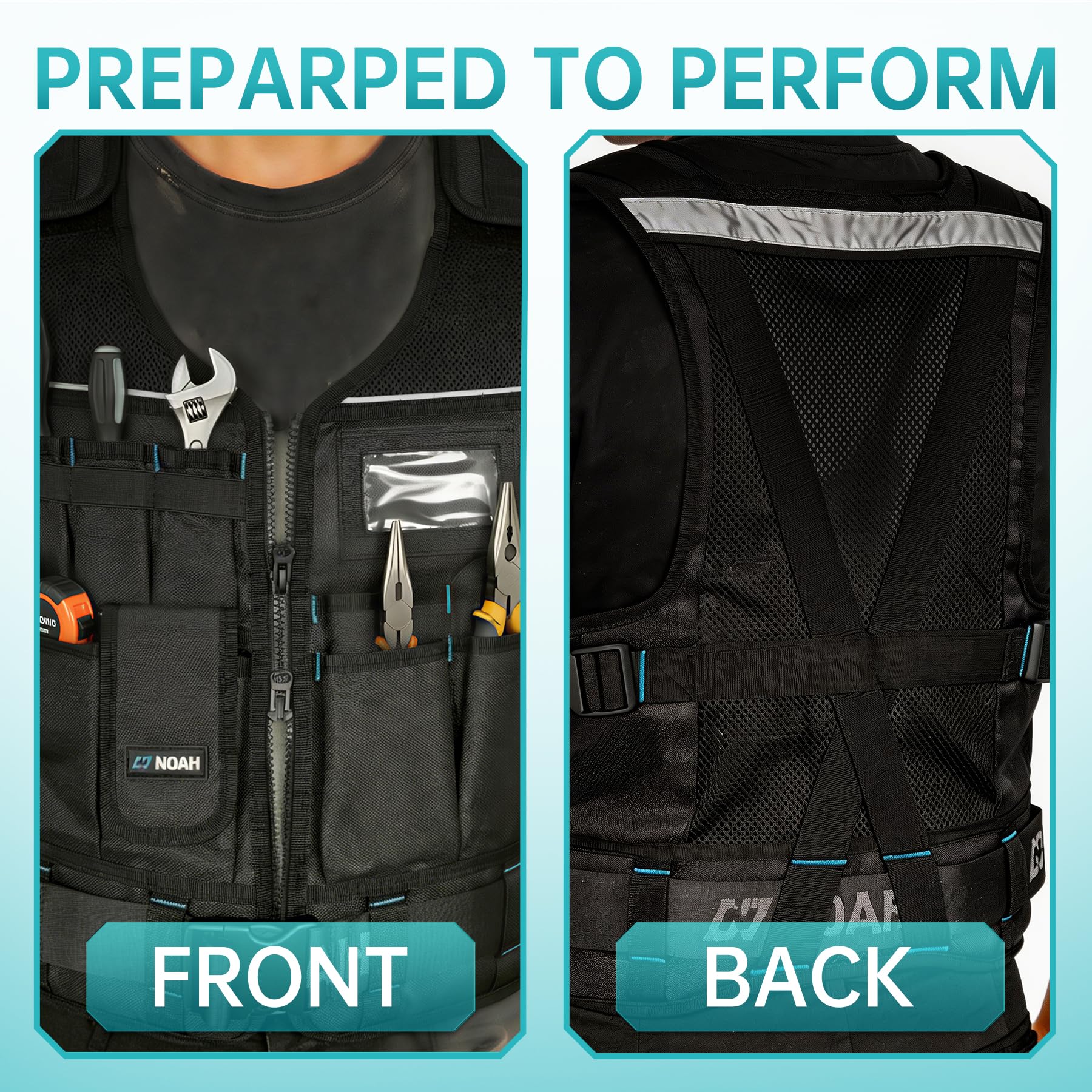 NEIGHBORHOOD 「TOOL POCKET / N-VEST」 N NOAH Heavy-Duty Tool Vest for Men, Adjustable Size, 1680D
