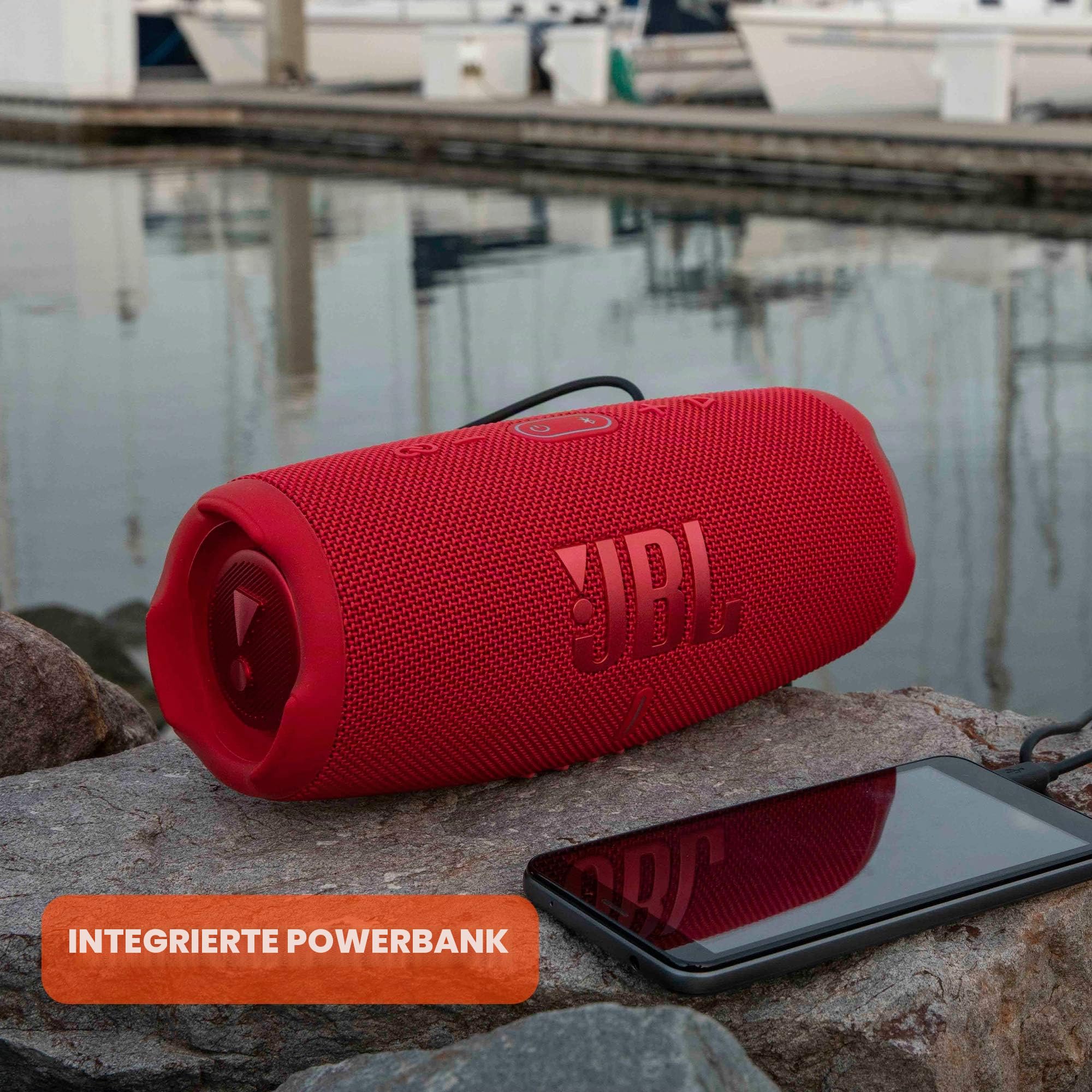 JBL CHARGE 5 - Tragbarer Bluetooth-Lautsprecher mit IP67-Wasserschutz und USB-Ladeanschluss - Rot