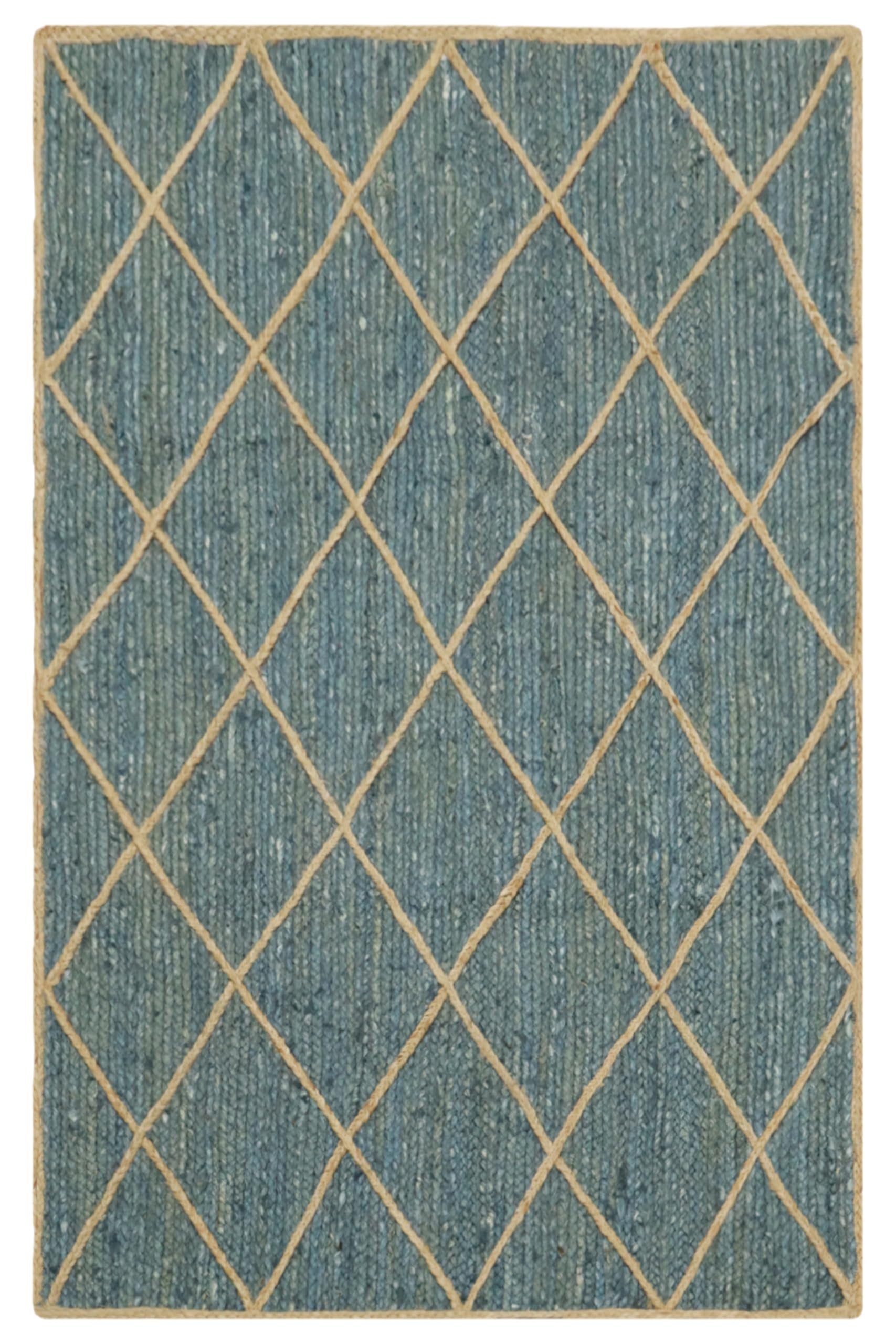 Tapis carré de 1,5m en jute tressé gris et beige pour l'intérieur et l'extérieur