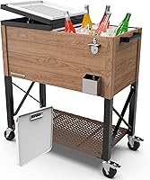 Vista 13 de Permasteel 80 Quart Party Cooler, Rolling Ice Chest with Wheels and Handles for Indoor Outdoor Patio
