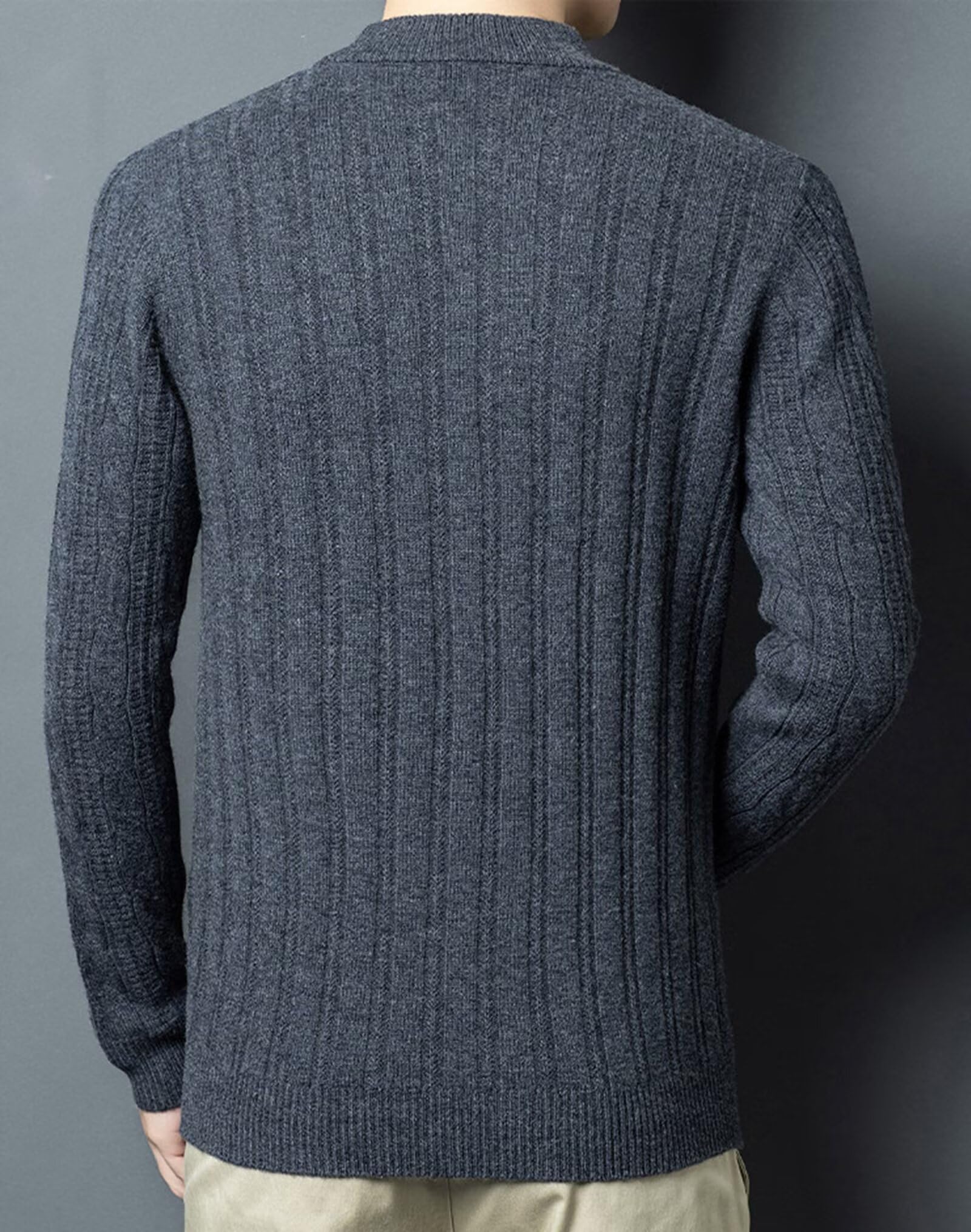 HNVAVQ Maglione a Trecce Uomo 100% Cashmere Girocollo