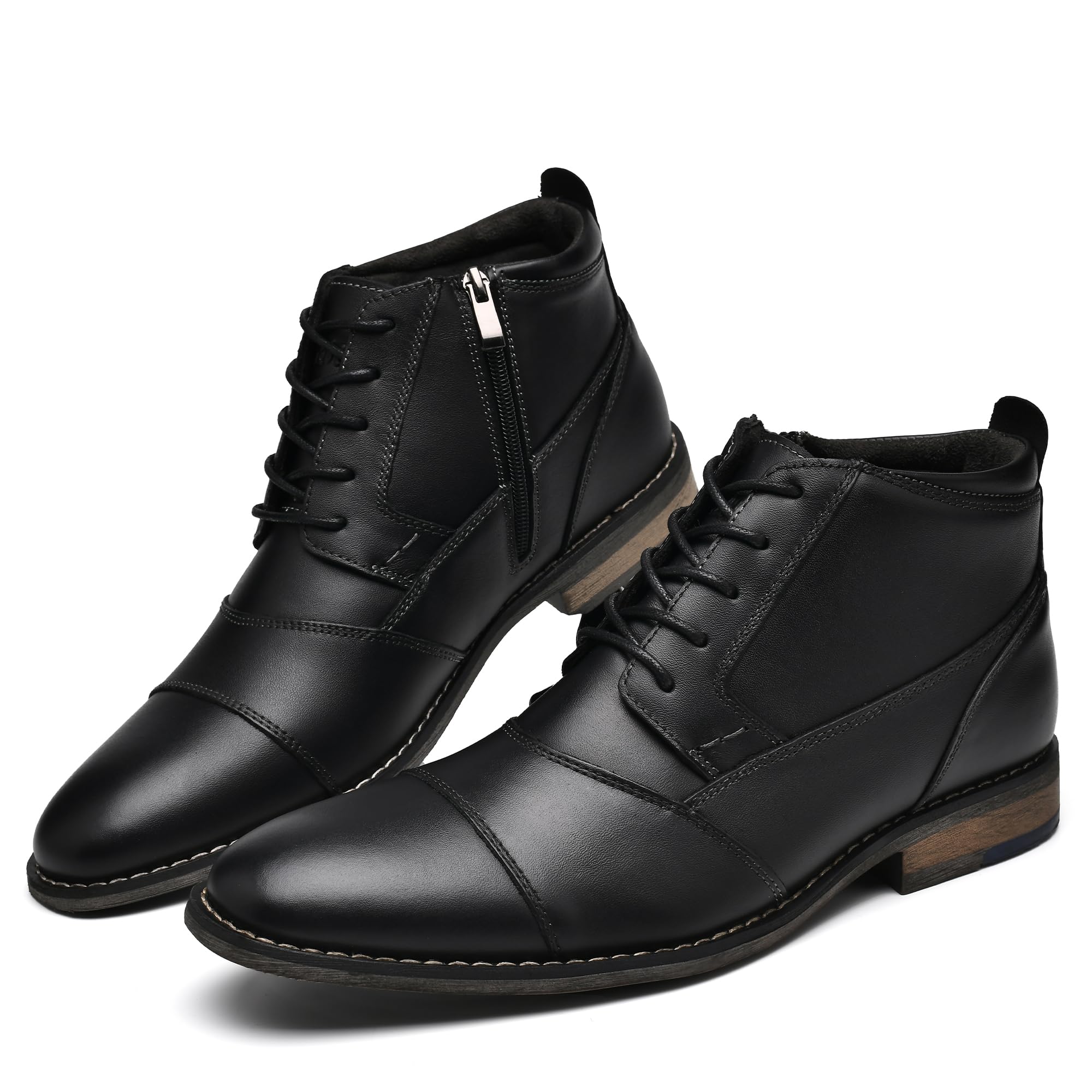 Arkbird Mens Dress Boots Genuine Leather Cap Toe Ankle Boots