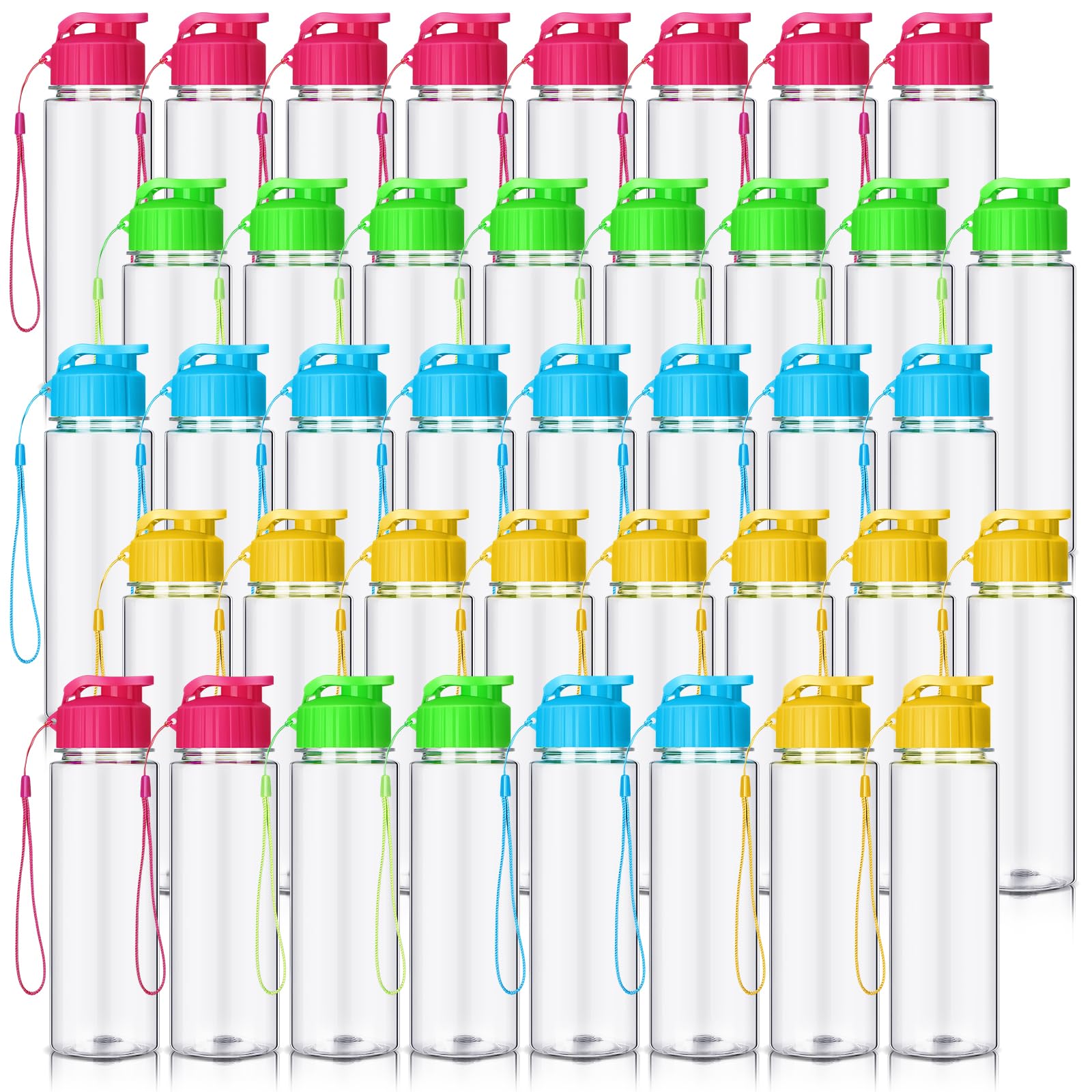 Mifoci 40 Pieces Water Bottles for Kids Bulk 17 oz Sport Drink Bottles with Handle Strap Adults Kids