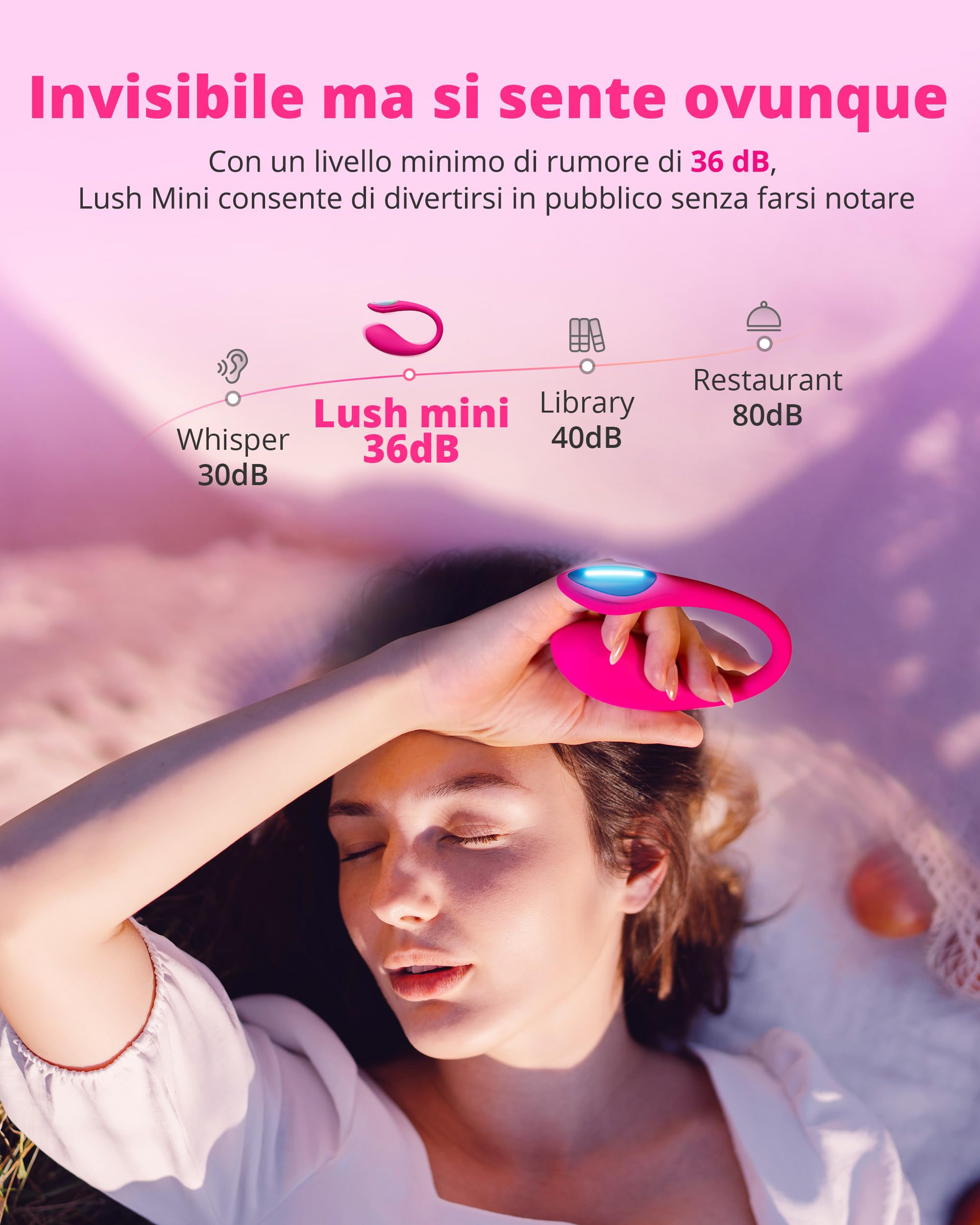 LOVENSE Lush Mini Vibratore Ovetto Discreto – Sex Toys Donna Potente da Indossare per Stimolazione del Punto G, Compatto, Silenzioso, Impermeabile e Portatile per Viaggi