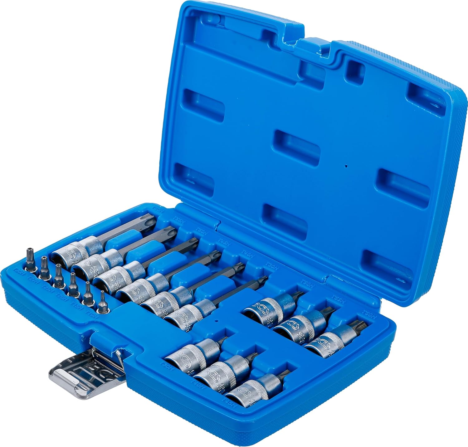BGS 5174 - Socket set - 6.3 mm (1/4 inch) / 12.5 mm (1/2 inch) - T-profile (for Torx) with drilling - 18 pieces