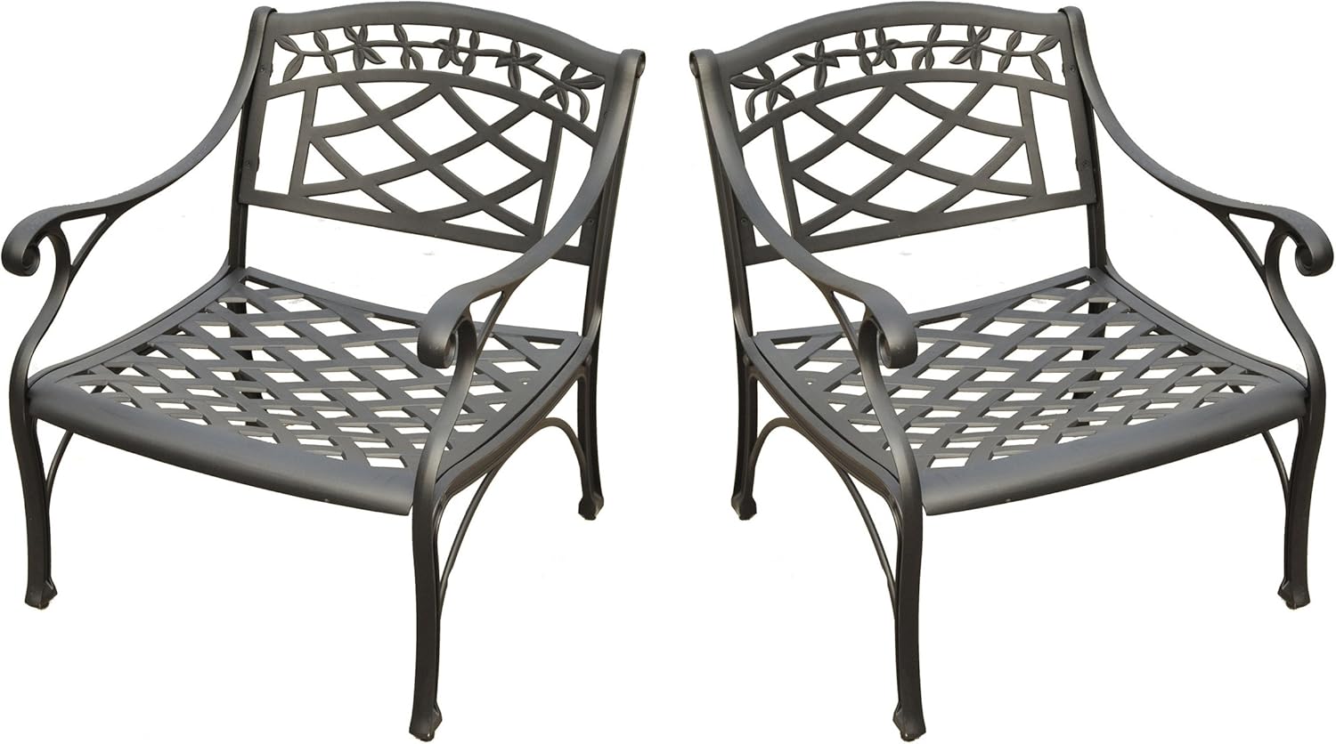 Crosley Furniture Sedona 2-Piece Outdoor Chair Set, Cast Aluminum Patio Chairs for Conversation, Porch, Deck, Black