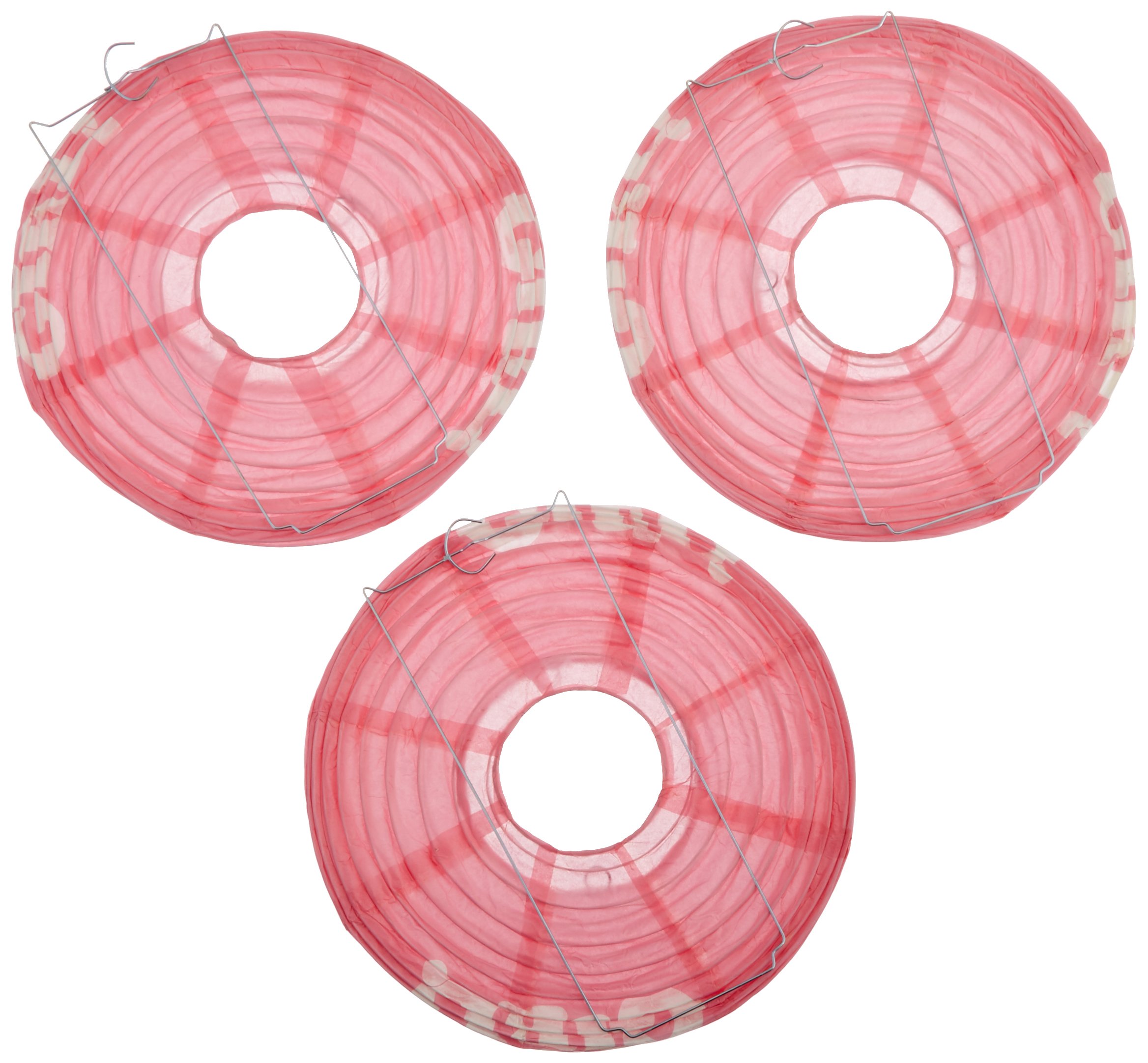 Beistle 3-Pack It's a Girl! Paper Lanterns, 9-1/2-Inch, pink/white (54575)