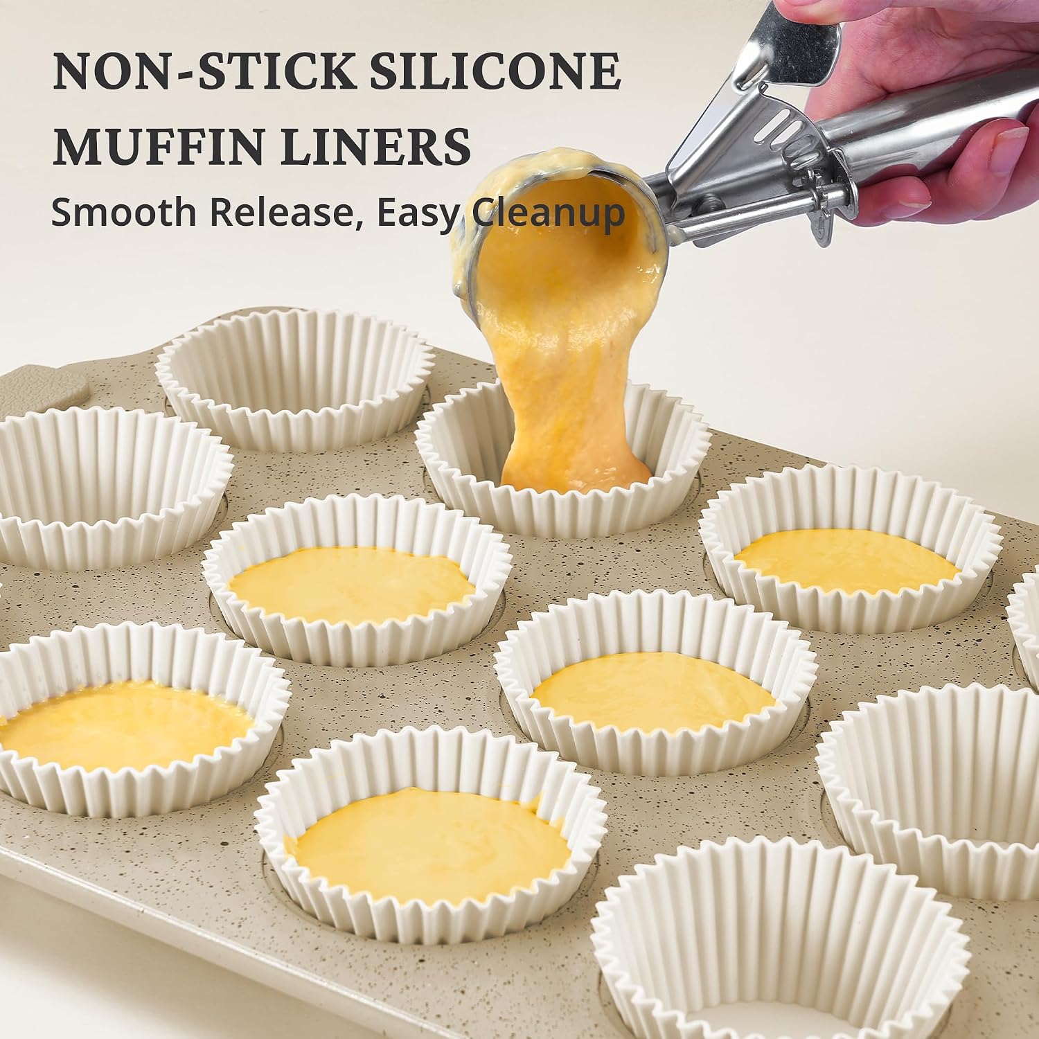 21 PCS Ceramic Aluminized Steel Bakeware Set, Nonstick Baking Pans Set | Bakeware with Silicone Handles, Includes Sheet Pans, Loaf Pan, Muffin pan, Cake pans, Oatmeal Speckle, PTFE & PFOA Free