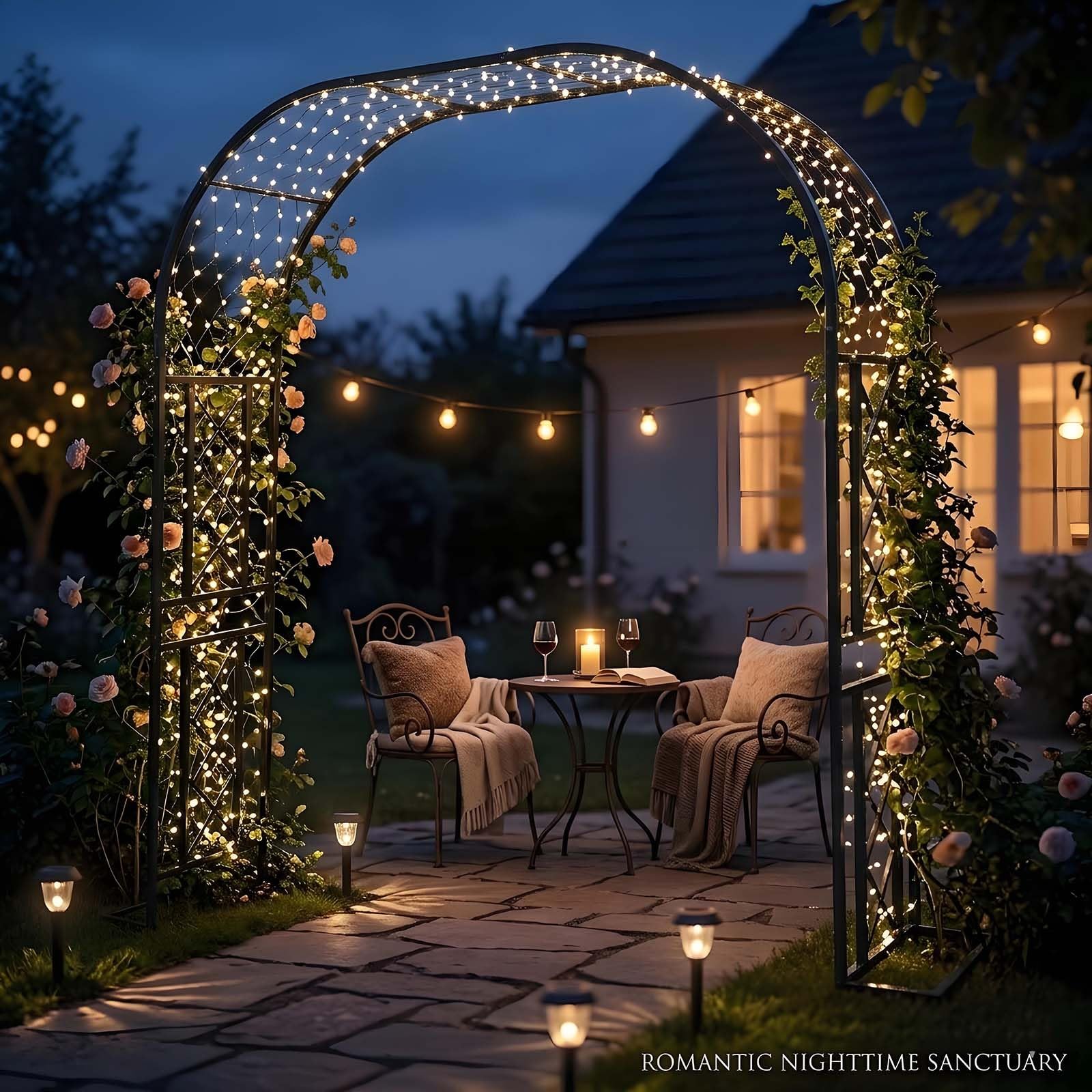 Wytrzymała metalowa kratka ogrodowa do roślin pnących, mocna stalowa pergola zewnętrzna, rama podtrzymująca kwiaty i dekoracje ślubne, regulowana 140-340 cm