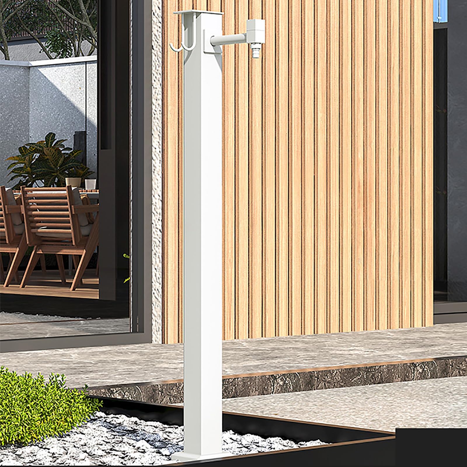 ZYCHSJXA Frost Free Outdoor Faucet Vertical Garden Water Column Freestanding Hose Stand Durable Outside Spigot Post 40cm White Inlet Ideal for Irrigation