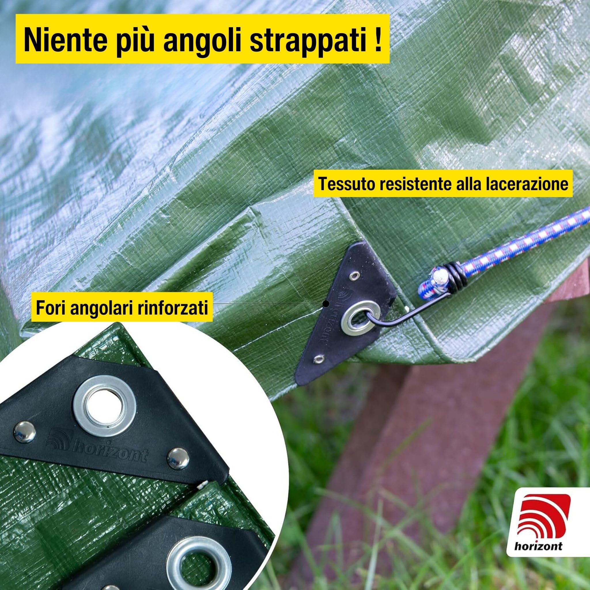 Telone Horizont impermeabile 180g/m² 10x15m con occhielli antistrappo, copertura per sabbia e piscina, telo in tessuto per auto, motocicletta, bicicletta - pellicola robusta per uso esterno, bianco