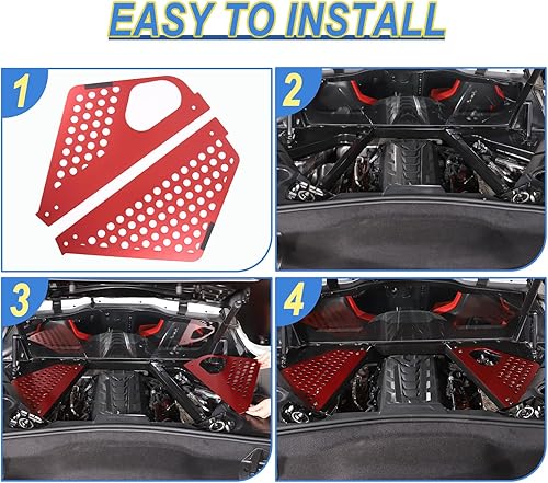 Miniatura 5 de Cubierta de panel de bahía de motor compatible con Chevrolet Corvette C8 2020-2023, cubiertas traseras de aleación de aluminio para motor izquierda