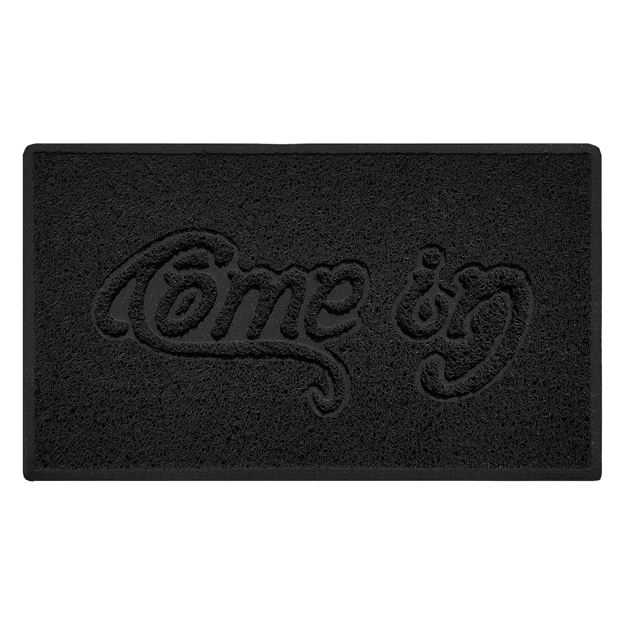 Nicoman COME-IN Embossed Shape Door Mat Dirt-Trapper Jet-Washable Doormat-(Use Outdoor ONLY)- (75x44cm/29.5x17.3inches, Medium) Black