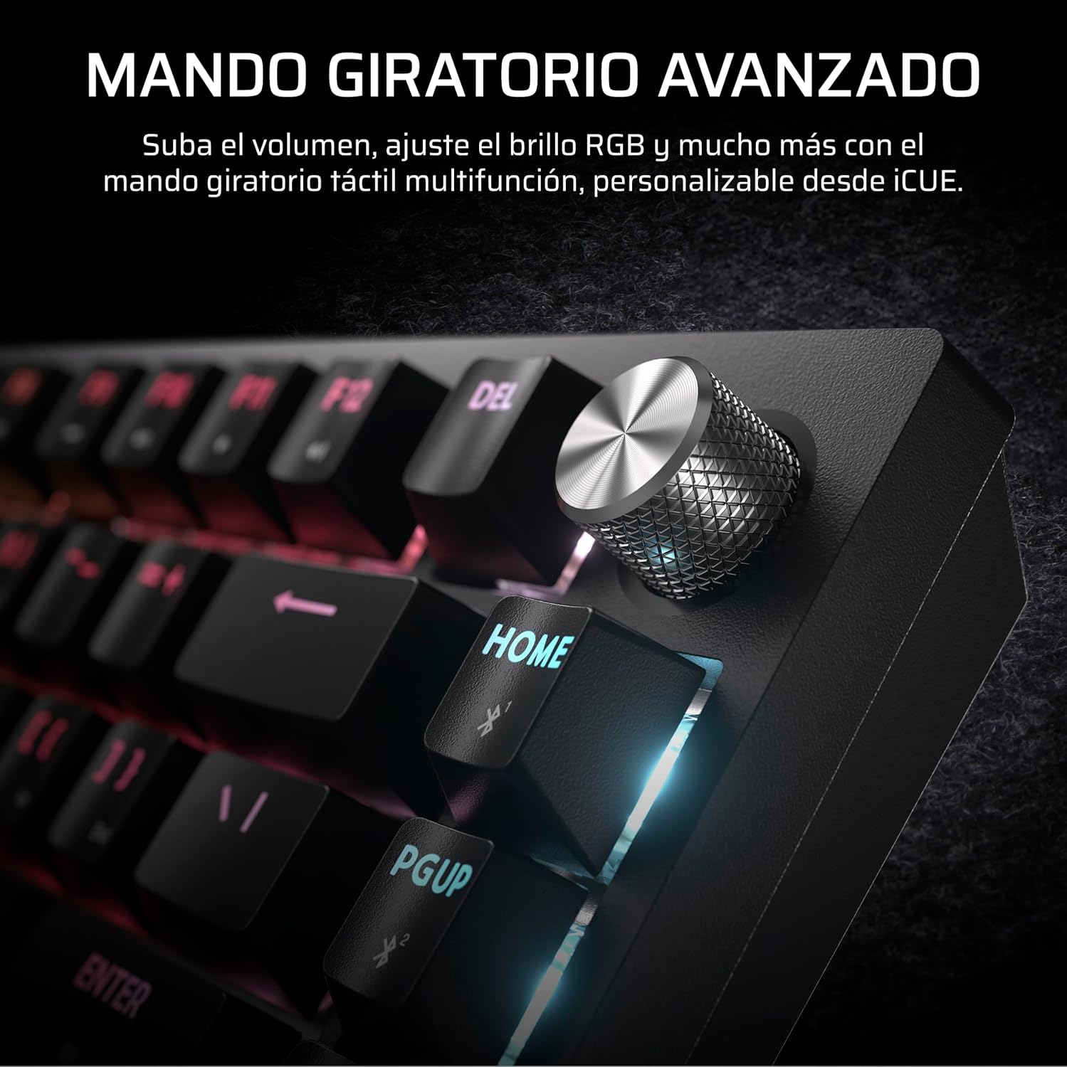 Corsair K65 Plus Wireless 75% RGB Teclado Mecánico para Juegos – Negro | QWERTY ES, Intercambio en caliente, Interruptores Táctiles CORSAIR MLX Fusion Prelubricados, PBT Keycaps 7