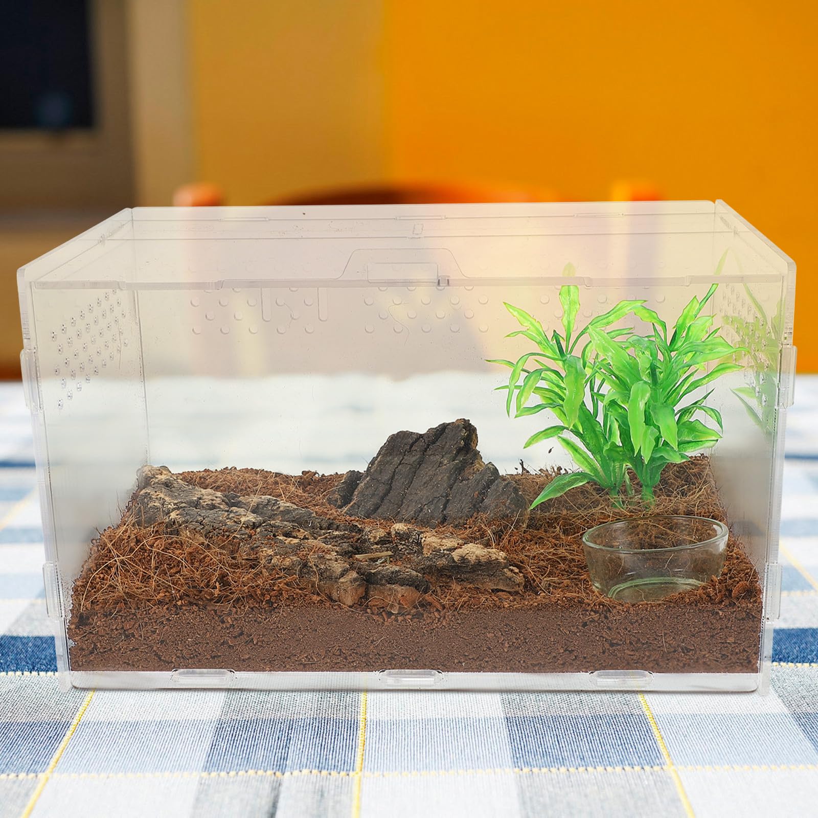 PLAFOPE Terrario Fori di Ventilazione in Acrilico e Adeguata Circolazione dell'Aria Come per Tartarughe di Terra per Rettili e Piccoli Rettili