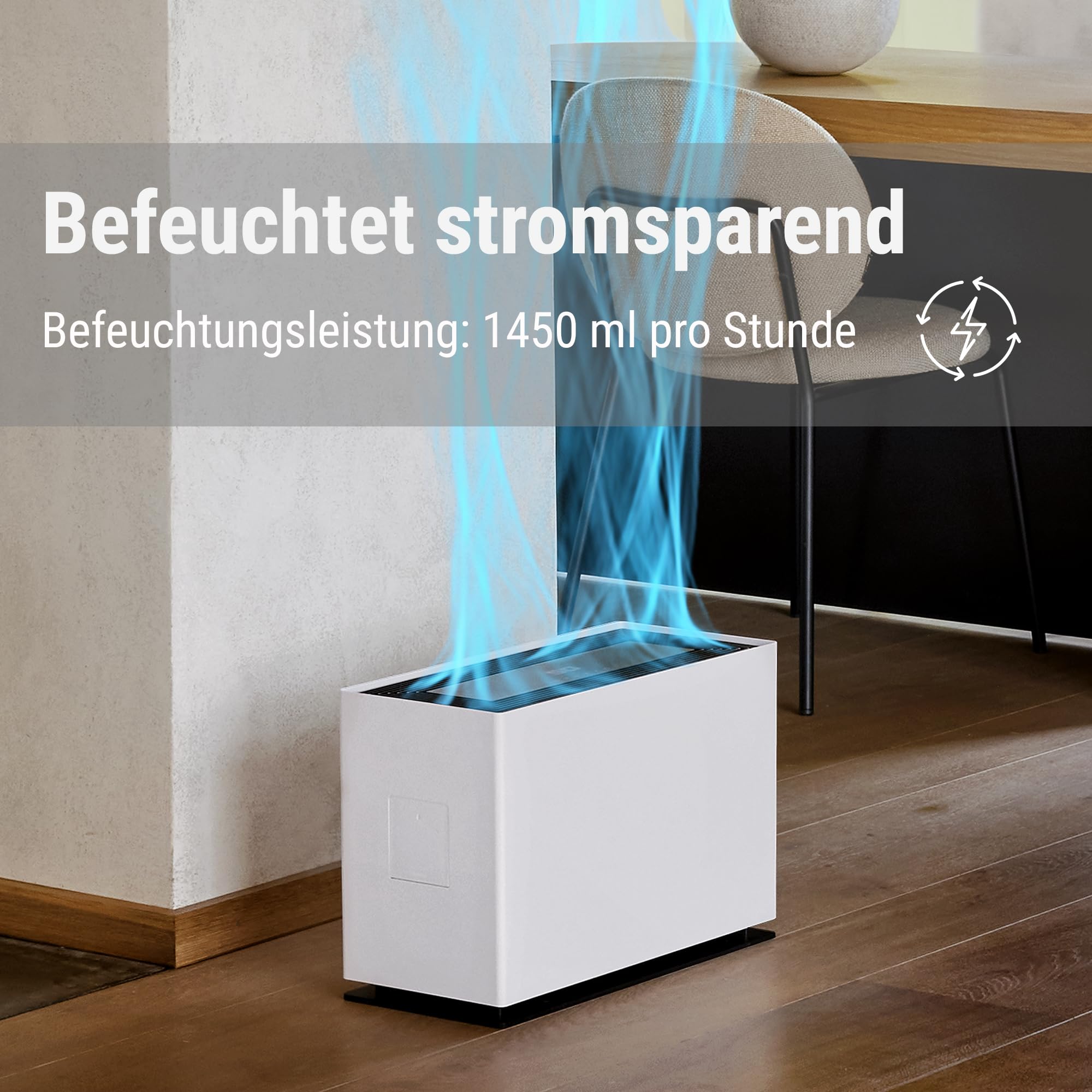 Stadler Form Humidificador Noah Pro, para espacios grandes de hasta 200 m², potente capacidad de humidificación, ahorro energético, 4 modos y modo turbo, higrostato, aplicación, wifi, silencioso