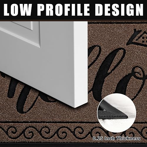 Miniatura 4 de Yimobra Felpudo de bienvenida al aire libre, para entrada exterior, antideslizante, resistente para entrada en el hogar, tapete trasero duradero