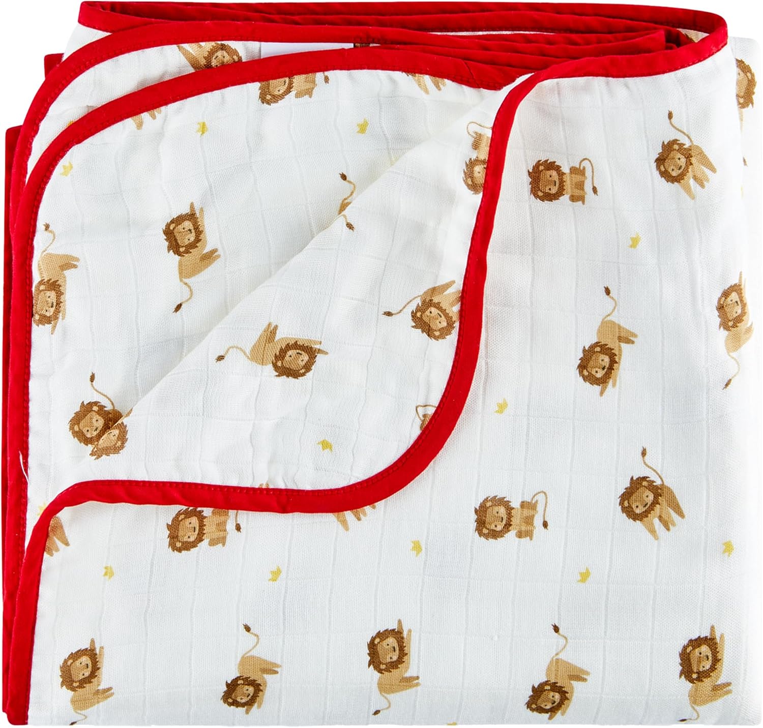 Soft Bamboo Viscose Baby Blanket, Lion, Baby, 47"x47", 8-Layers, 70% Viscose Made from Bamboo, 30% Cotton Muslin - Imported
