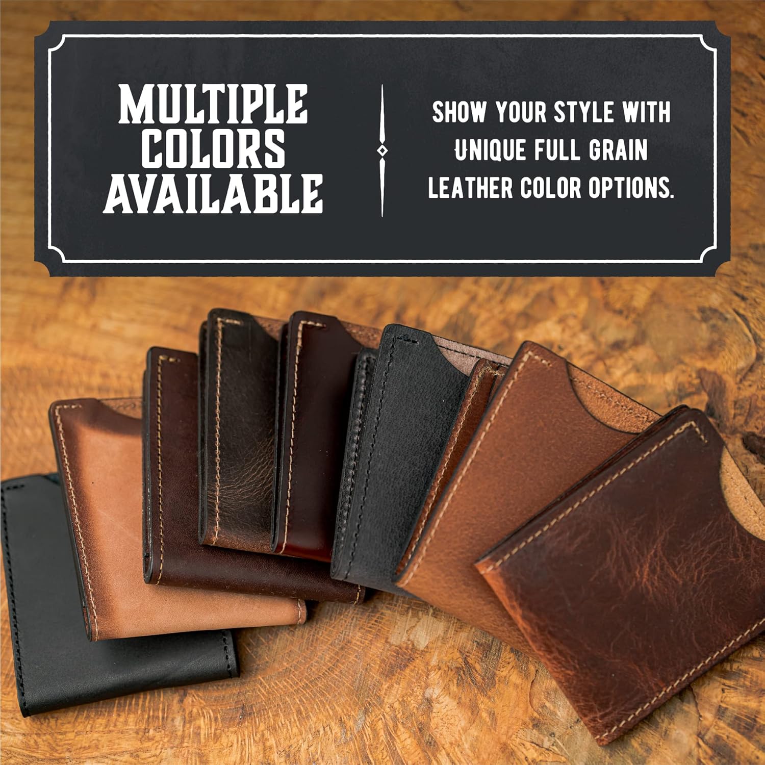 Front Pocket Slim Bifold Wallet for Men | Made in USA | Premium Full Grain Leather Men’s Wallet with Minimalist Design | Whiskey Barrel Brown - Image 5