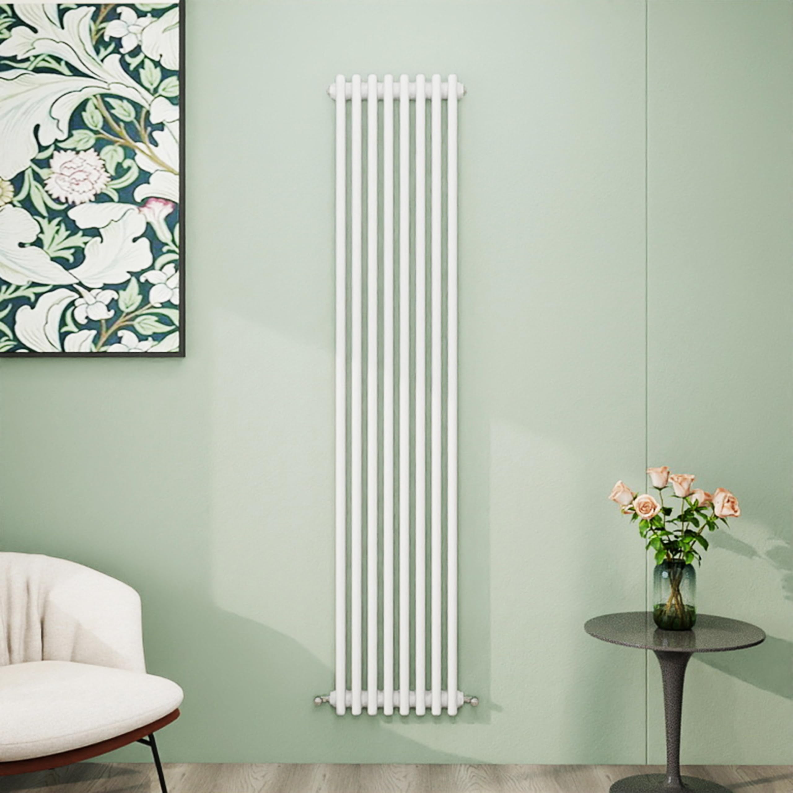 Simple Bathroom Column Radiators White 1800Γ380mm Vertical Triple Traditional Cast Iron Style Interior Designer Radiator